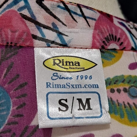 Roma Beachwear Size Small/Medium Sheer Coverup Pink Peacock Feathers EUC - Picture 8 of 11